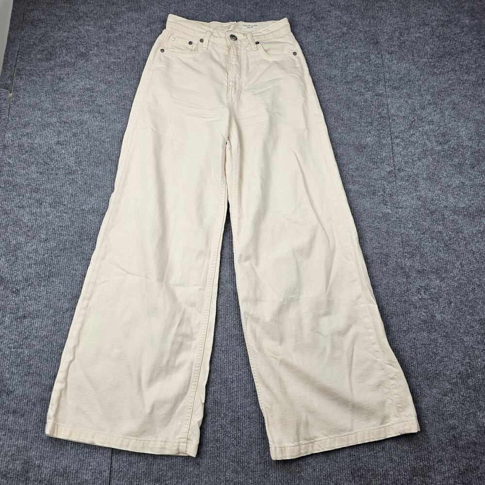 rag & bone Wide Leg Jeans in Cream